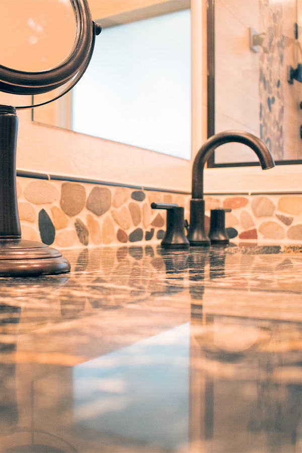 Bathroom vanity with granite counter top